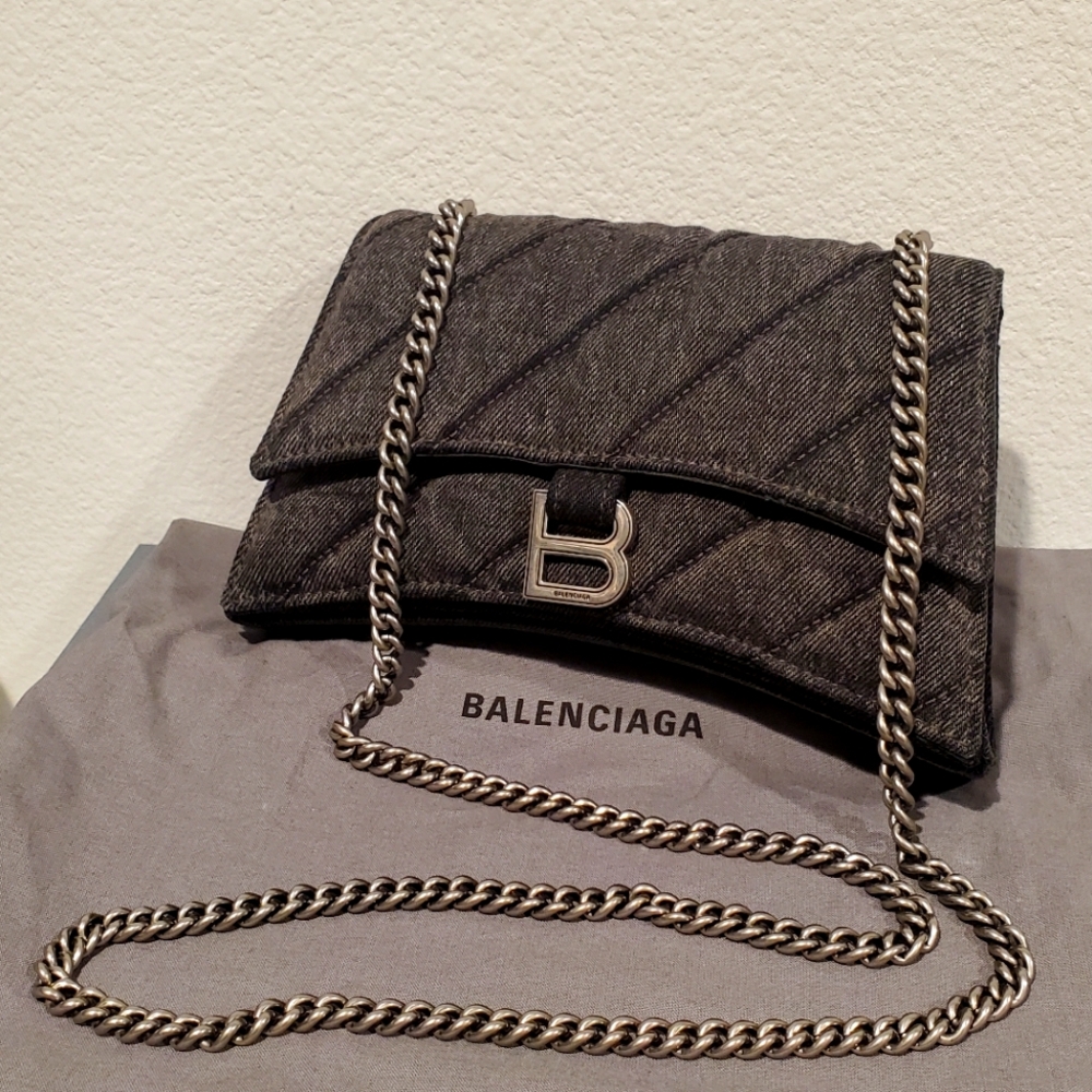 Balenciaga Crush XS Chain bag in quilted denim